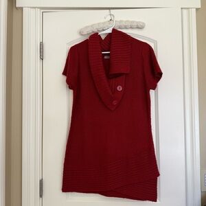 Allison Brittney Deep Red Cowl Neck Sweater